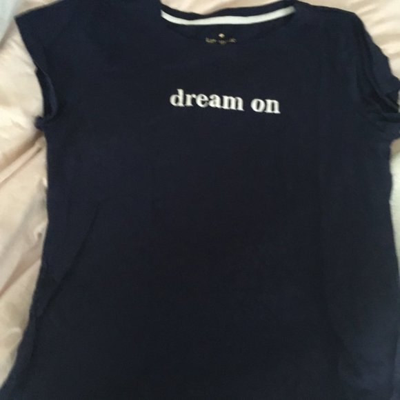 kate spade Dream On navy blue pajama tshirt top size medium - Picture 2 of 6